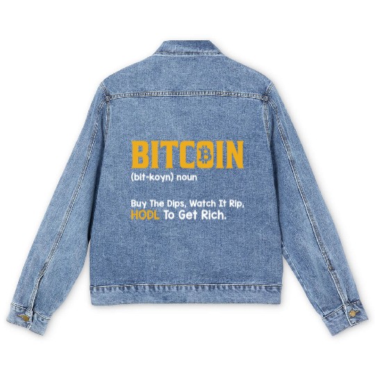 Vintage Bitcoin Definition Design Men's Denim Jackets
