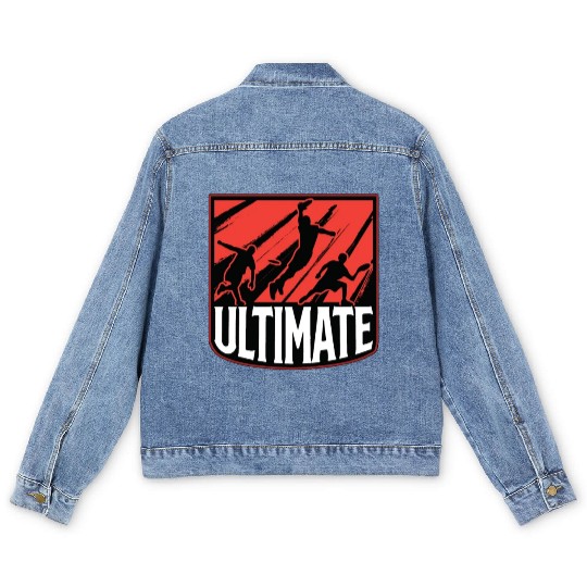 Flying Disc Ultimate Frisbee Player Disc Golfing Men's Denim Jackets