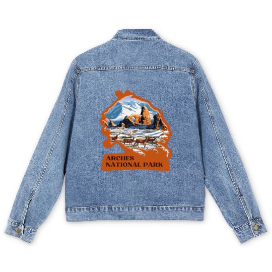 Arches National Park Stickers Men's Denim Jackets