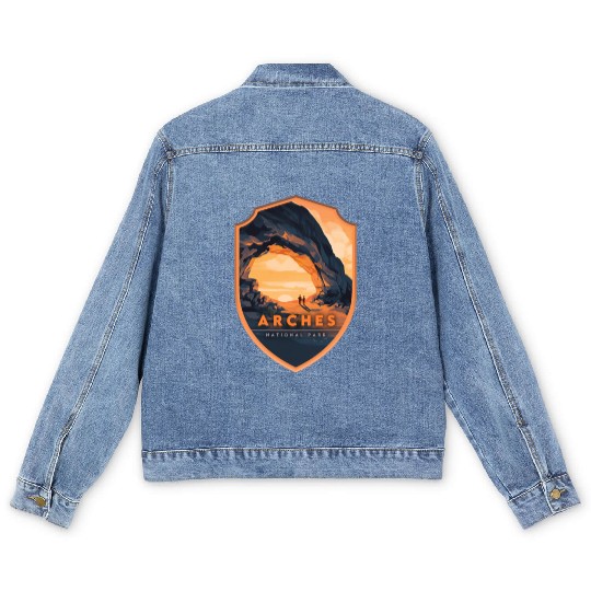 Arches National Park Stickers Men's Denim Jackets