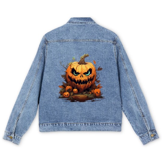Halloween - Jack-O-Lantern Men's Denim Jackets