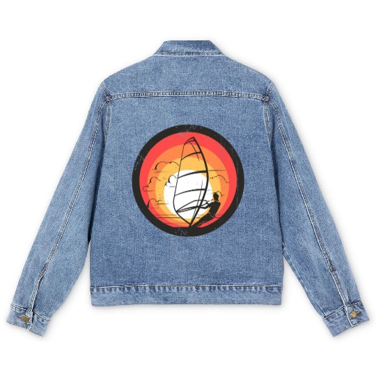 Windsurfing Windsurfer Retro Surfer Men's Denim Jackets