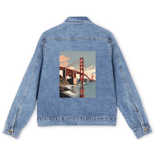 Golden Gate Bridge California Men's Denim Jackets, Golden Gate