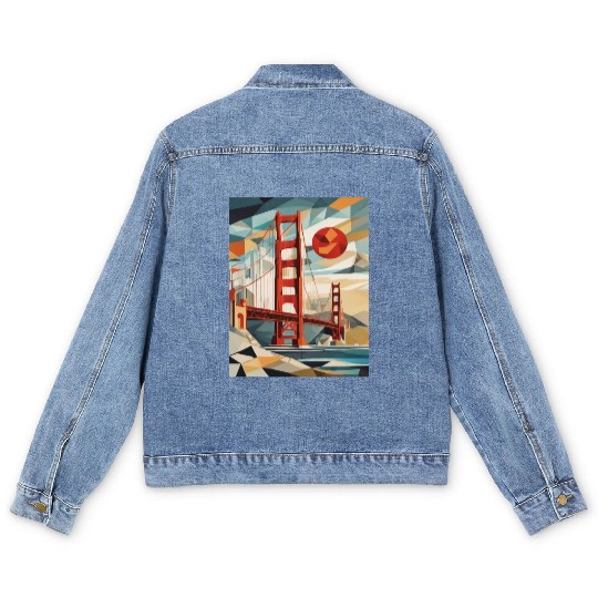 Golden Gate Bridge California Men's Denim Jackets, Golden Gate