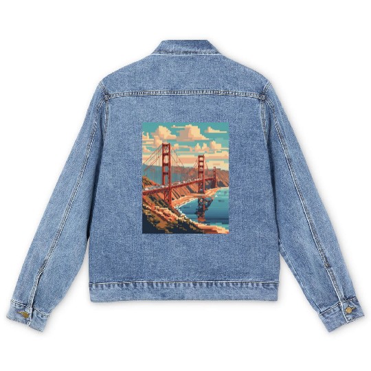 Golden Gate Bridge California Men's Denim Jackets Men's Denim Jackets, Golden