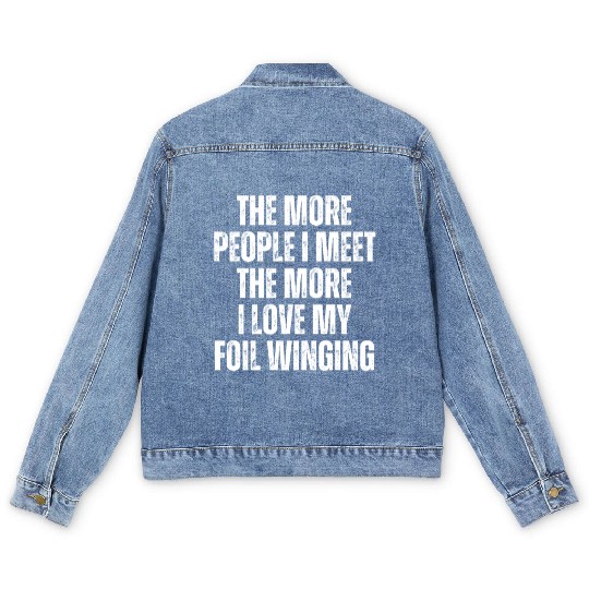 Wing Surfer Wingsurfing Retro Foil Wing Men's Denim Jackets