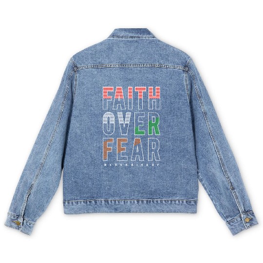 Faith Over Fear Men's Denim Jackets