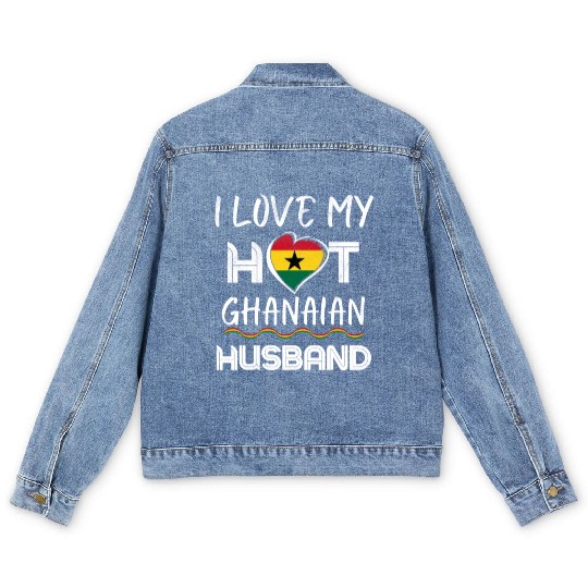 Funny Ghanaian Husband Proud Wife Men's Denim Jackets