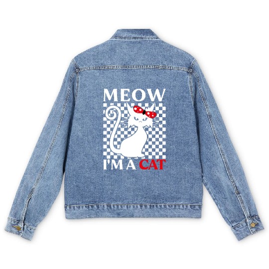 Meow I'm A Cat - Halloween Costume Men's Denim Jackets