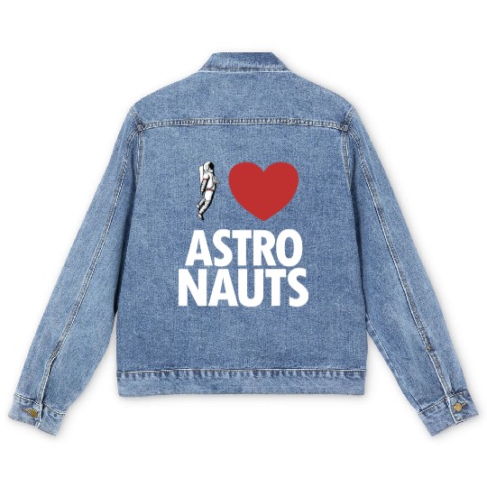 I Love Astronauts Spacecraft Cosmonaut Astronaut Men's Denim Jackets