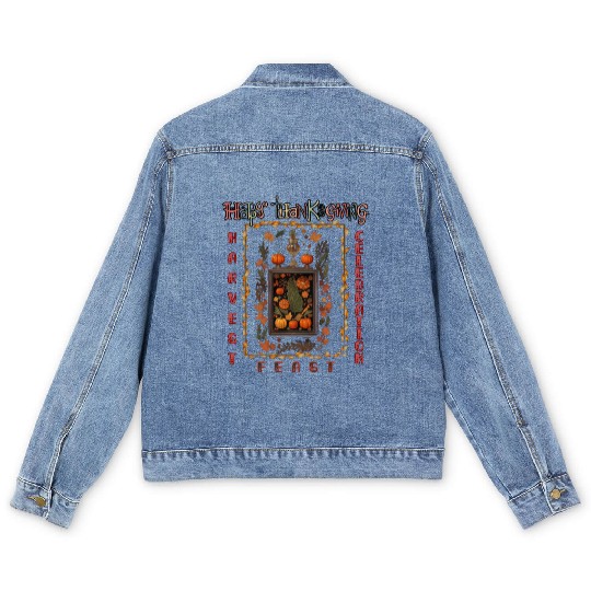"Harvest Feast Delight" Men's Denim Jackets