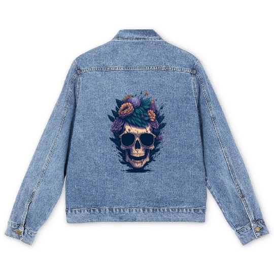 Floral Skull | C15 Men's Denim Jackets