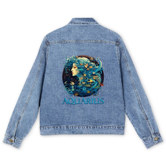 Embrace Your Aquarius Identity: Aquarius Zodiac Men's Denim Jackets