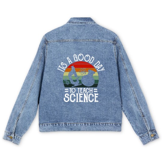 Its A Good Day To Teach Science Earth Funny Men's Denim Jackets