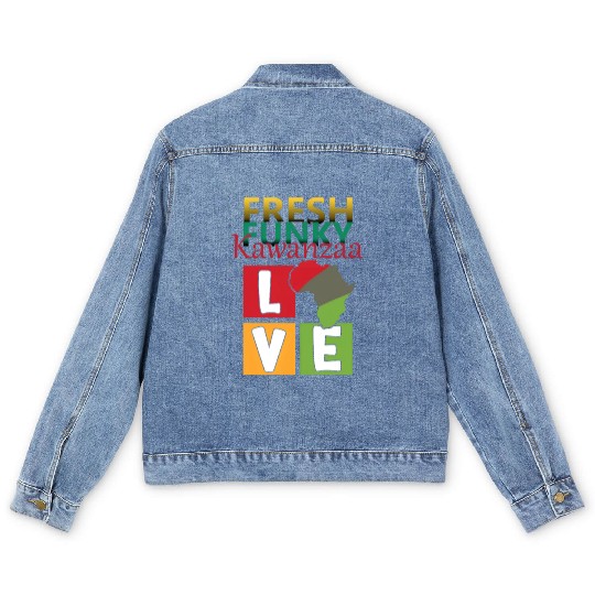 Kwanzaa Celebration with a Fresh Funky Twist Men's Denim Jackets