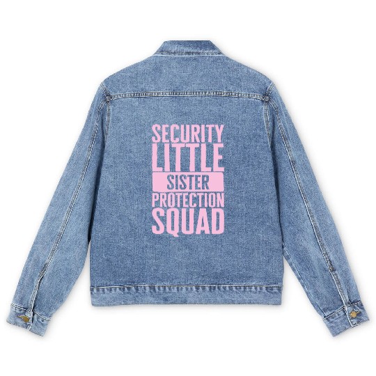 Siblings Men's Denim Jackets, Security Little Sister Protection