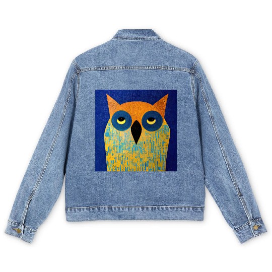 Mod Owl: Bored Owl Men's Denim Jackets
