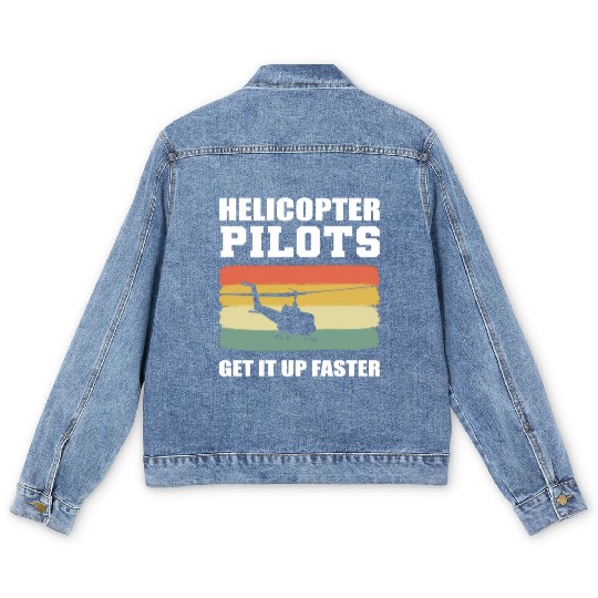 Helicopter Pilots Army Pilots Gift Men's Denim Jackets