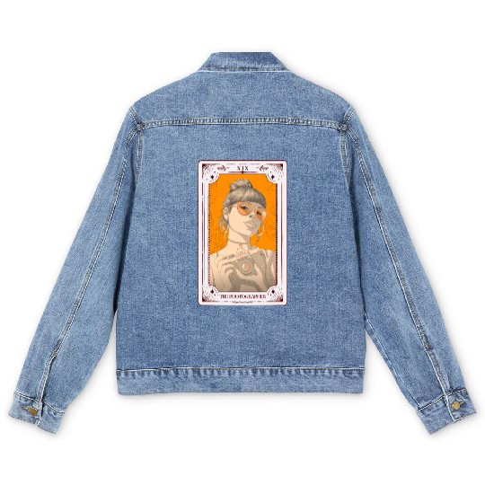 The Photographer Tarot Card Photography Camera Men's Denim Jackets