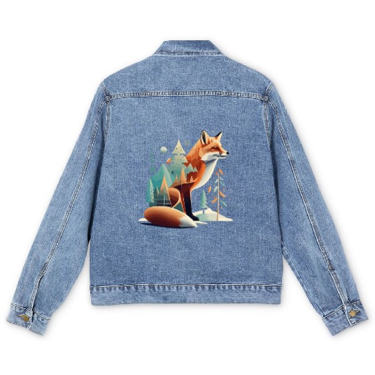 Double Exposure Fox Nature Men's Denim Jackets