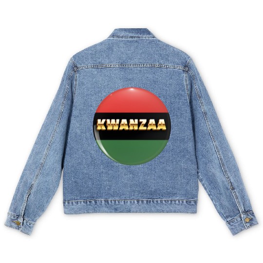 Embracing Kwanzaa: Red, Green, and Black Pride. Men's Denim Jackets