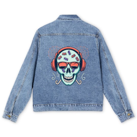 Skull Candy Halloween For Music Men's Denim Jackets
