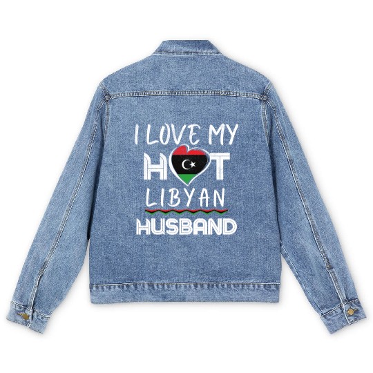 Funny Libyan Husband Proud Wife Men's Denim Jackets