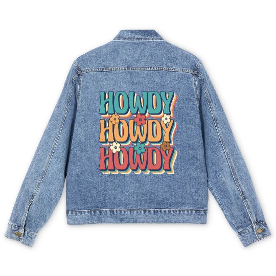 Groovy Howdy Rodeo Western Country Southern Cowgir Men's Denim Jackets