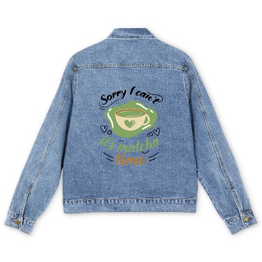 Green Tea Lover Japanese Matcha Latte Drink Matcha Men's Denim Jackets