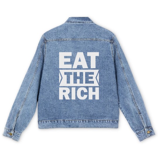 UAW President Eat The Rich Men's Denim Jackets