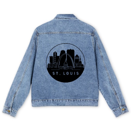 St. Louis Missouri Skyline Men's Denim Jackets