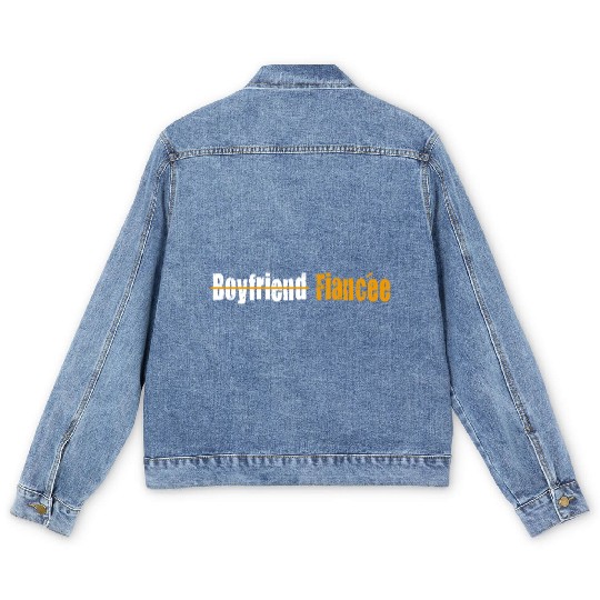 Couple Engagement Engaged Men Funny Fiancee Men's Denim Jackets