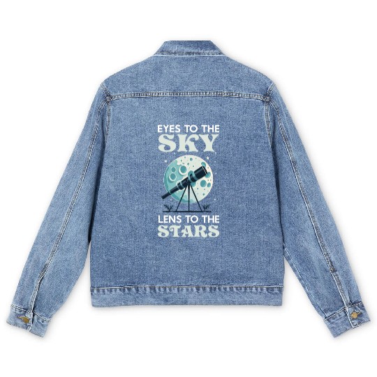 Astrophotography Astronomy Space Camera Star Watch Men's Denim Jackets