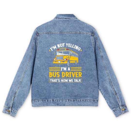 School Bus Driver Back To School Men's Denim Jackets