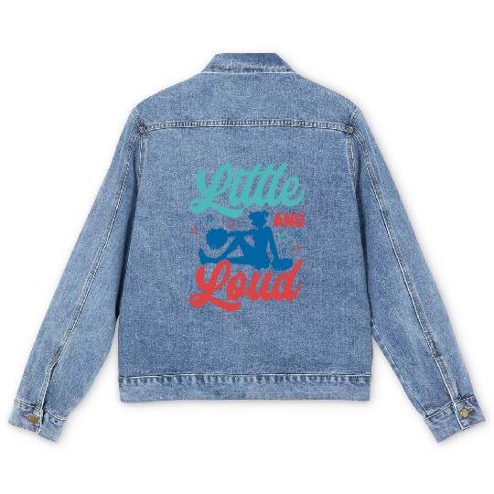 Little And Loud Cheerleader Cheerleading Men's Denim Jackets