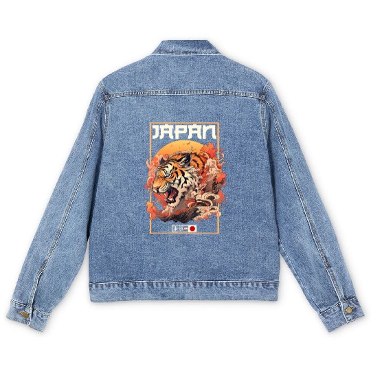 Tokyo Asia 80s Japanese Retro Tiger Men's Denim Jackets