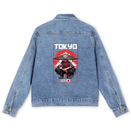 Asia 80s Japanese Retro Samurais Samurai Men's Denim Jackets