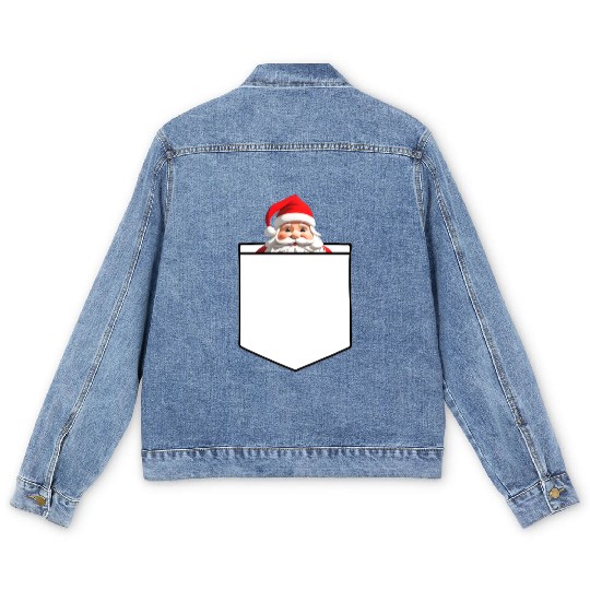 Fake Pocket snata claus Men's Denim Jackets