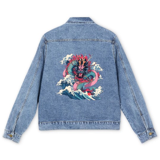 Tokyo Asia 80s Japanese Retro Dragon Dragon Men's Denim Jackets