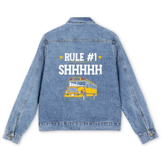 School Bus Monitor Aide Funny Bus Driver Men's Denim Jackets