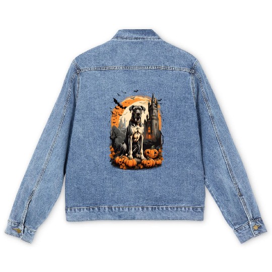 A Great Dane Halloween Adventure Men's Denim Jackets
