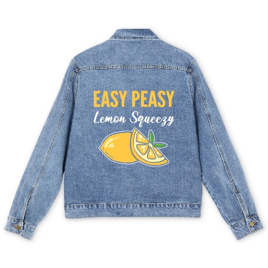 Easy Peasy Lemon Lemonade Vendor Gift Men's Denim Jackets