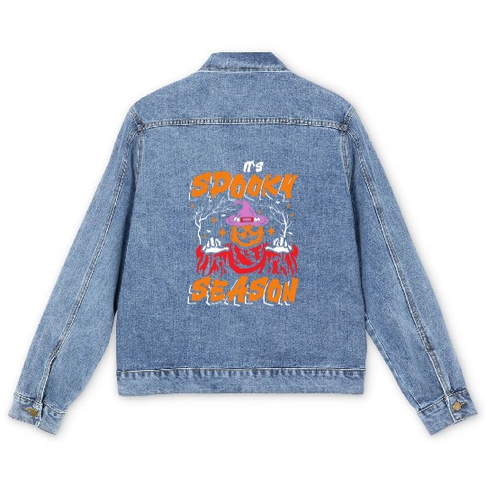 It's spooky season | scary halloween fun Men's Denim Jackets