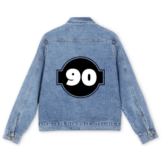 90th Birthday, Celebration, Anniversary / Ninety! Men's Denim Jackets