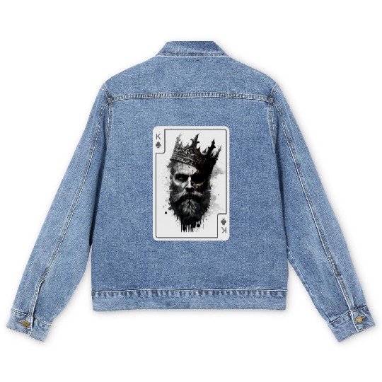 King Gothic Poker Card Game Horror Creepy Men's Denim Jackets