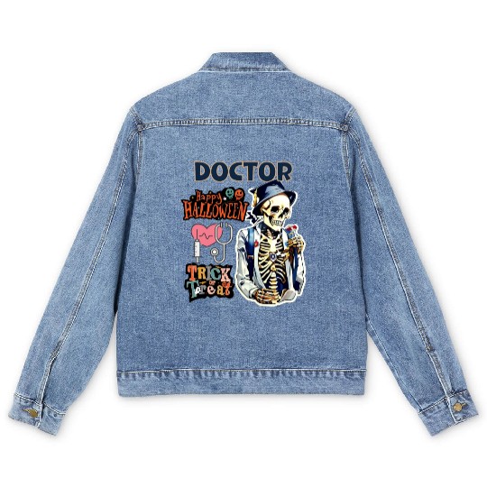 "Spooky Medical Greetings" Men's Denim Jackets