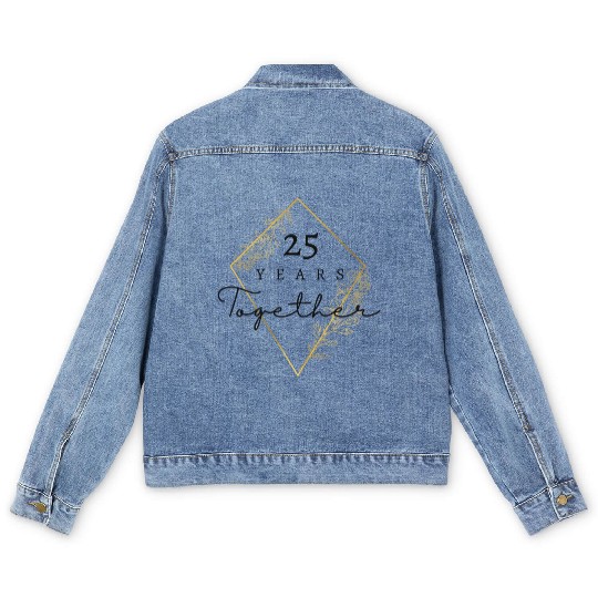 25th Wedding Anniversary / 25 Years Together Men's Denim Jackets