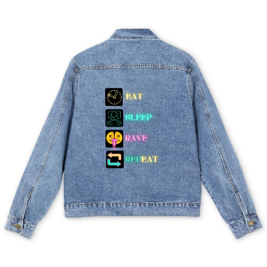 Rave All Night, Dance All Day Men's Denim Jackets