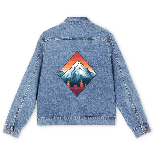 Mountains in Autumn Men's Denim Jackets