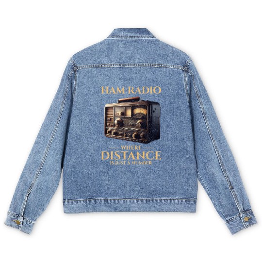 Vintage Ham Radio Operator Men's Denim Jackets